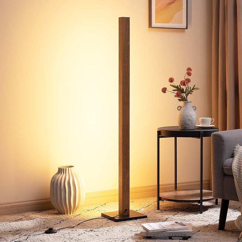 EDISHINE Fa Álló Lámpa LED 18W Dimmelhető Boho Vintage Meleg Fehér 3000K