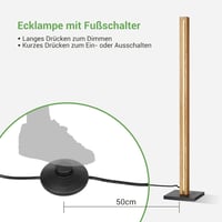 EDISHINE Fa Álló Lámpa LED 18W Dimmelhető Boho Vintage Meleg Fehér 3000K 4