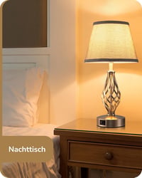 Lampă de noapte LED cu senzor tactil EDISHINE cu port de încărcare USB - gri - 2 bucăți 6