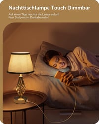 Lampă de noapte LED cu senzor tactil EDISHINE cu port de încărcare USB - gri - 2 bucăți 5