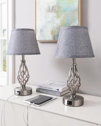Lampă de noapte LED cu senzor tactil EDISHINE cu port de încărcare USB - gri - 2 bucăți 1