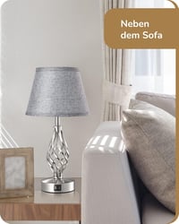 Lampă de noapte LED cu senzor tactil EDISHINE cu port de încărcare USB - gri - 2 bucăți 8