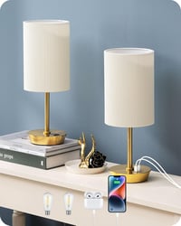 EDISHINE LED éjjelilámpa érintésvezérelt 2 darab asztali lámpa USB töltővel arany 1