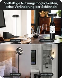 EDISHINE Wireless Éjjeli Lámpa Mágneses Töltéssel, Dimmer, IP54 Vízálló 2