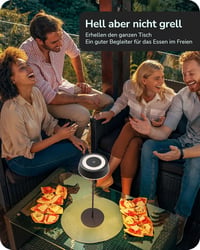 EDISHINE Wireless Éjjeli Lámpa Mágneses Töltéssel, Dimmer, IP54 Vízálló 6