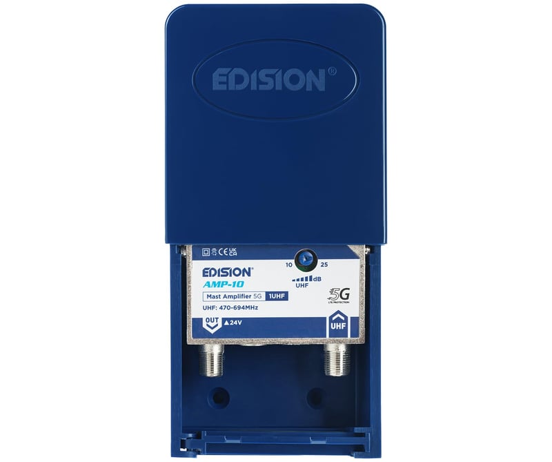 Edision AMP-10 antensko pojačalo UHF 470-694 MHz, 10-25 dB, 5G LTE filter, DVB-T/T2