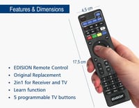 Edision EDI-RCU 2 Learn Slim univerzális távirányító - 2 az 1-ben TV és beltéri egység 4