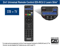 Edision EDI-RCU 2 Learn Slim univerzális távirányító - 2 az 1-ben TV és beltéri egység 3
