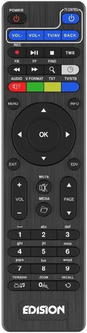 Univerzalni daljinski upravljač Edision EDI-RCU 2 Learn Slim - 2 u 1 za TV i prijamnik