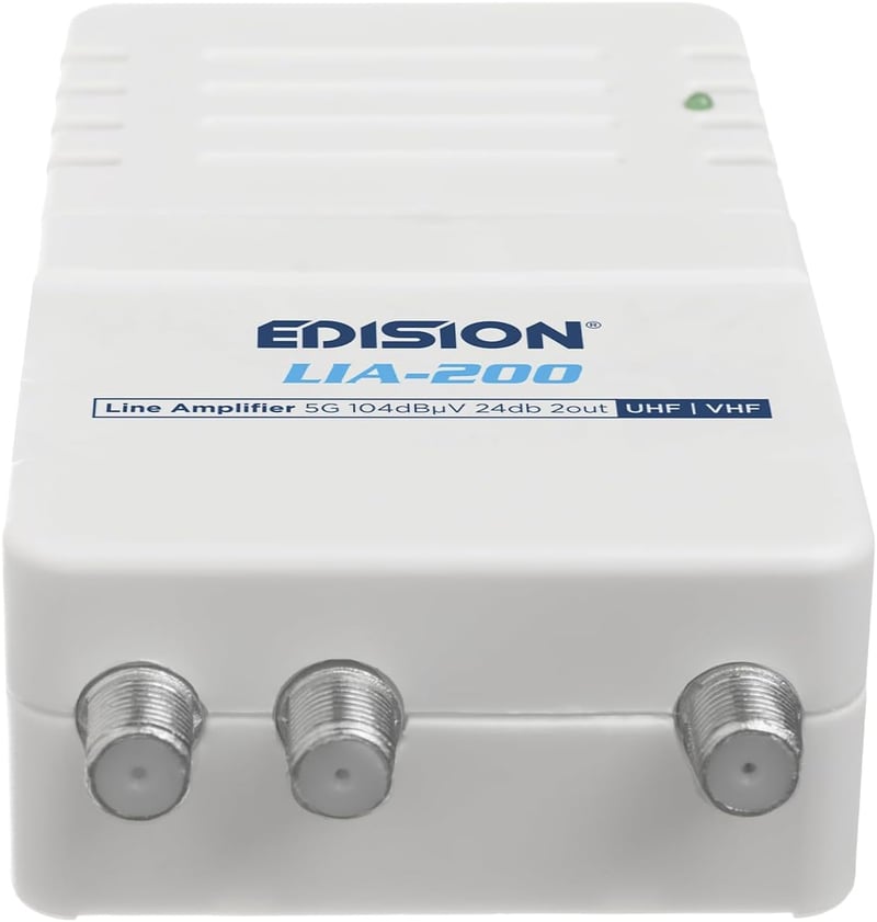 Edision LIA-200 UHF/VHF erősítő kábel- és földi TV-hez, 5G LTE szűrő - LIA-200 2 Output House Connection Amplifier