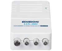Edision LIA-301 vnútorný TV anténny zosilňovač UHF/VHF, 5-20 dB, 98 dBµV, DVB-T/T2, 5G LTE filter, 1 vstup, 3 výstupy, IEC konektor, biely 5