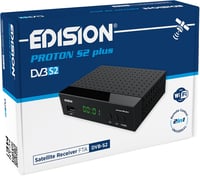 Satelitný prijímač Edision Proton S2 Plus Full HD FTA, kompatibilný s Unicable, DVB S2, diaľkové ovládanie 2 v 1 Comfort, HDMI, SCART, S/PDIF, USB, LAN, WiFi 1
