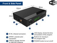 Satelitný prijímač Edision Proton S2 Plus Full HD FTA, kompatibilný s Unicable, DVB S2, diaľkové ovládanie 2 v 1 Comfort, HDMI, SCART, S/PDIF, USB, LAN, WiFi 3