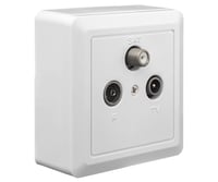 Edision TVK-801 Kit Koncová TV-R-SAT zásuvka pod omietku/na omietku, 3 výstupy, DVB-S2, DVB-T/T2, DVB-C, Unicable, DAB+, FM rádio, DC-Pass 4