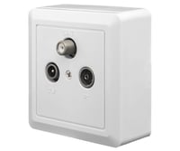 Edision TVK-801 Kit Koncová TV-R-SAT zásuvka pod omietku/na omietku, 3 výstupy, DVB-S2, DVB-T/T2, DVB-C, Unicable, DAB+, FM rádio, DC-Pass 5