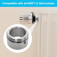 Editbar 2 db termosztát adapter 20-23 mm radiátorszelephez M30x1.5 rozsdamentes, Danfoss RA kompatibilis 2 imbusz, 4 csavar 7
