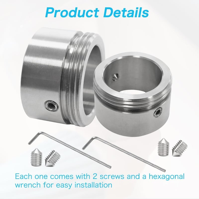 Editbar 2 db termosztát adapter 20-23 mm radiátorszelephez M30x1.5 rozsdamentes, Danfoss RA kompatibilis 2 imbusz, 4 csavar