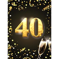 Felicitare de zi de naștere XXL A4 Edition Colibri pentru 40 de ani - Felicitare pliată cu plic pentru femei și bărbați - Ideală pentru cadouri în bani, auriu 1