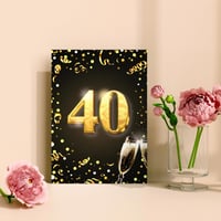 Felicitare de zi de naștere XXL A4 Edition Colibri pentru 40 de ani - Felicitare pliată cu plic pentru femei și bărbați - Ideală pentru cadouri în bani, auriu 3