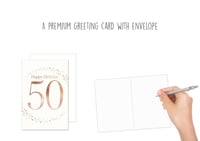 Edition Seidel Premium XXL DIN A4 Narodeninové blahoželanie k 50. narodeninám s obálkou - Elegantná pohľadnica Happy Birthday pre mužov a ženy (A4-G1048) 2