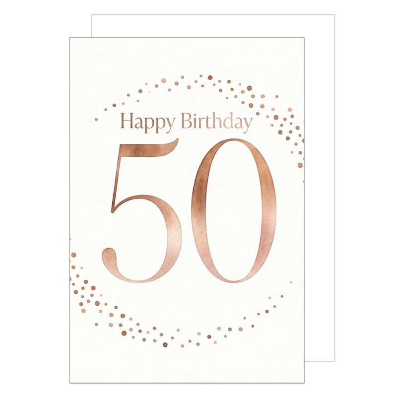 Edition Seidel Premium XXL DIN A4 Narodeninové blahoželanie k 50. narodeninám s obálkou - Elegantná pohľadnica Happy Birthday pre mužov a ženy (A4-G1048)