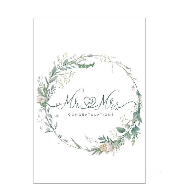 Felicitare de nuntă Edition Seidel Premium XXL Maxi cu plic, format DIN A4, text în engleză, inscripție Mr & Mrs Just Married, mire și mireasă (A4-H1000)