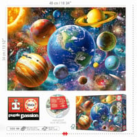 Educa Slnečná sústava, puzzle 500 dielikov pre dospelých a deti od 11 rokov, planéty, vesmír, galaxia, vrátane lepidla na puzzle (18449) 3