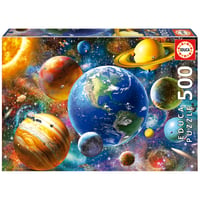 Educa Slnečná sústava, puzzle 500 dielikov pre dospelých a deti od 11 rokov, planéty, vesmír, galaxia, vrátane lepidla na puzzle (18449) 1