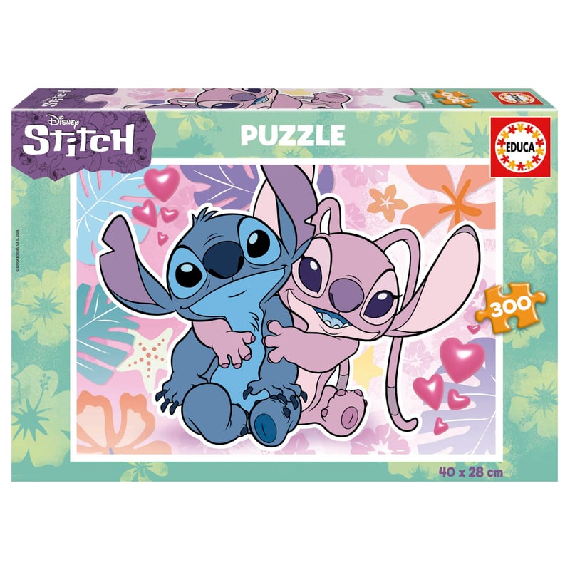 Detské puzzle Educa Stitch 300 dielikov, od 6 rokov, 40 x 28 cm, darček pre fanúšikov Stitcha (19964)