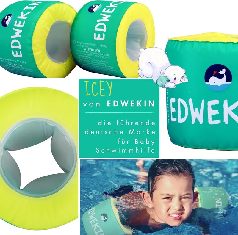 EDWEKIN Premium úszógumi gyerekeknek 1-6 év | TÜV minősített | Nagy légkamrák | Biztonságos úszástanulás
