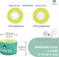 EDWEKIN Premium úszógumi gyerekeknek 1-6 év | TÜV minősített | Nagy légkamrák | Biztonságos úszástanulás 4