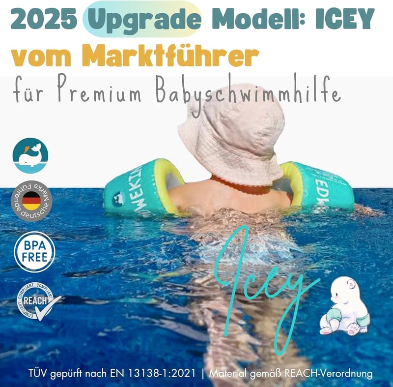 EDWEKIN Premium úszógumi gyerekeknek 1-6 év | TÜV minősített | Nagy légkamrák | Biztonságos úszástanulás