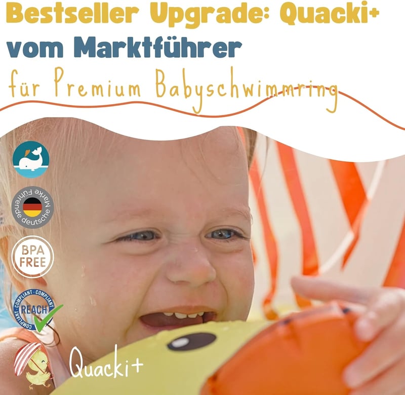 EDWEKIN Quacki+ Prémium Úszógumi UV Védelemmel 6-36 Hónapos Babáknak