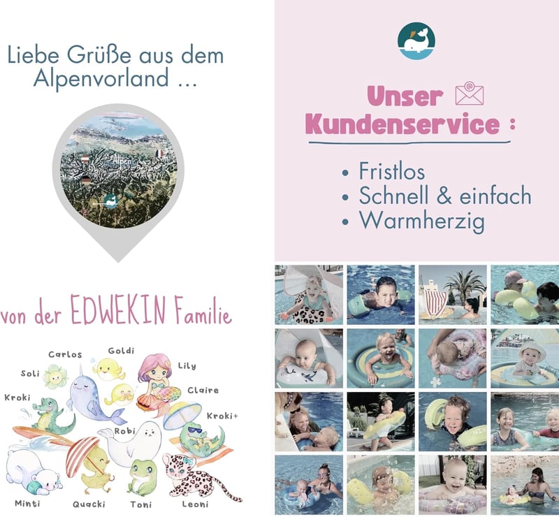 EDWEKIN Úszógumi Bébi Úszósegítség 6 Hónapos Kisgyermekeknek 3 Éves Korig