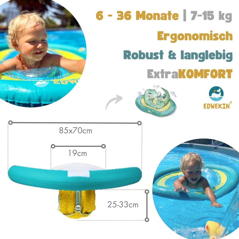 EDWEKIN Úszógumi Krokodil Bébi Úszóülés 6 Hónapos Kisgyermekeknek