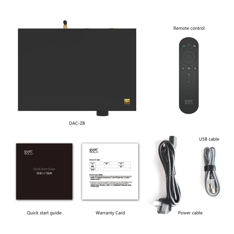 EverSolo DAC-Z8 Digitális-Analóg Átalakító - MQA Dekóder, ES9038Pro DAC, DSD512, Bluetooth 5.0 aptX HD, Fejhallgató Erősítő