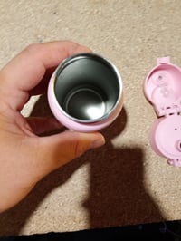 Detská nerezová fľaša na vodu ion8 400 ml, nepriepustná, otváranie jednou rukou, dúhový vzor — vyskúšaná (stav: pozri 2. obrázok) 2