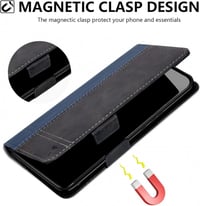 Samsung Galaxy S23 Mágneses Kék Bőrtok Kártyatartóval 4