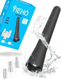 YIEHO Univerzális Rövid Autóantenna - 6,5 cm Mini Tetőantenna Kiváló FM/DAB Vétel, 3 Adapterrel, Minden Autótípushoz Kompatibilis 1