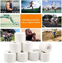 GTAGKOMMEN Sporttape 4 Tekercs Öntapadós Sportszalag 2,5cm x 10m - Bőrbarát, Könnyen Téphető Fehér Kötésszalag Futballhoz, Mászáshoz, Kézila 7