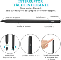 Apple iPad Érintőceruza Dönthető Heggyel, 2 Cserélhető Véggel - Fekete 6