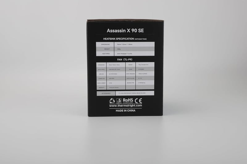 Thermalright ASSASSIN X 90 SE V2 CPU hűtő, 4 hőcső, AMD és Intel kompatibilis