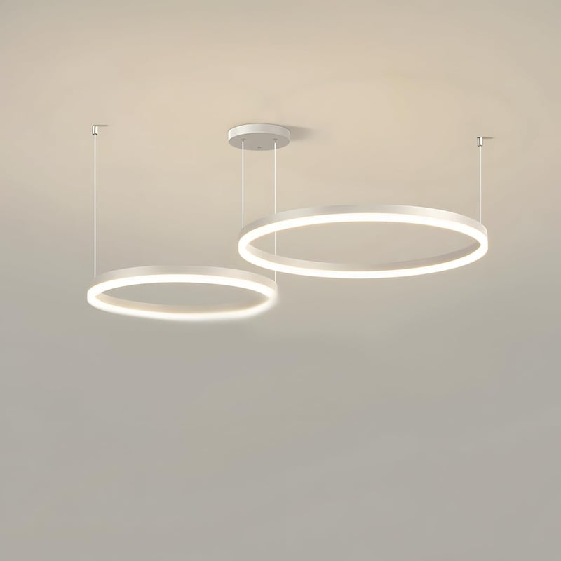 YYUTLUO Modern LED Csillár - 2 Fehér-Arany Gyűrű (40+60cm, 40W) - Távirányítós Fényerőszabályzós Függőlámpa Nappaliba - Minimalista Mennyeze