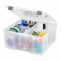 Priehľadný úložný box Iris Ohyama DCB-4, 18,9 l, so 4 vyberateľnými priehradkami a oddeľovačmi, prenosný organizér na Lego (stav: pozri 2. obrázok) 1