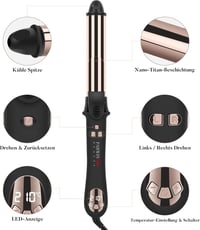 PARWIN PRO BEAUTY 360° Automata Forgó Hajgöndörítő 32mm - LCD Kijelzős Titán Bevonatú Hajformázó, Gyors Melegítés, Kétirányú Forgás 12