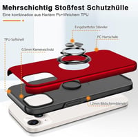 Apple iPhone 13 Piros Mágneses Gyűrűs Szilikon Védőtok 4