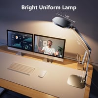 LitONES LED Íróasztali Lámpa 15W - Állítható Karos Videokonferencia Világítás, Memória és Időzítő Funkcióval, Tökéletes Home Office, Olvasás 7