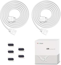 Plozoe LED Szalag Hosszabbító Kábel - 2 db 2m Fehér 4-Pin Csatlakozó RGB 3528 5050 2835 LED Szalaghoz - Szerszám Nélküli Telepítés 1