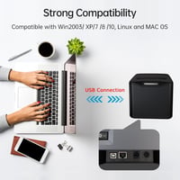 Bisofice 80mm Hőpapíros Blokknyomtató - 220mm/s Nyomtatási Sebesség, Automata Vágás, USB és Ethernet Csatlakozás, ESC/POS Kompatibilis, Szür 3