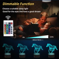 Lightzz 3D Ló Lámpa - 16 Színű LED Éjjeli Fény Gyerekeknek, Távirányítóval, Illúzió Hatású Dekoráció, Ajándék Lórajongóknak 3